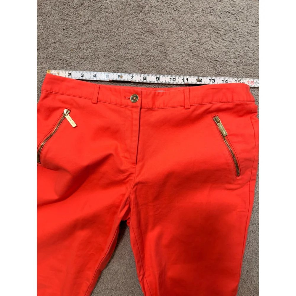 Women's Michael Kors Orange Cropped Pants 8 City Chic Preppy Modern Chic Classic